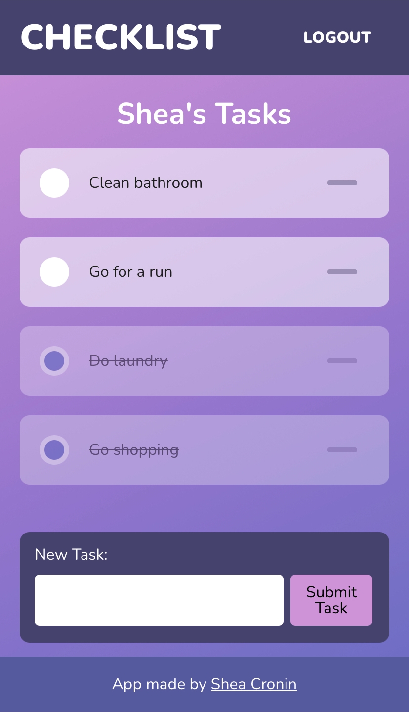 Checklist screenshot